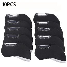 10pcs Golf Iron Head Covers Néoprène Golf Club Protector Fits for See Through Window HeadCover 240516