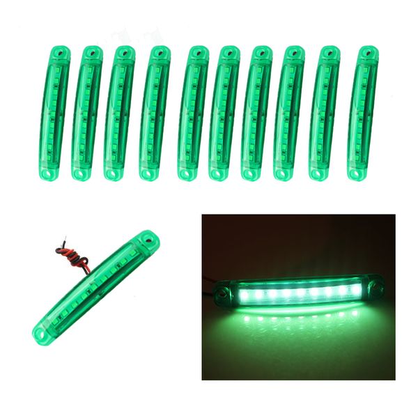 10 pièces vert 12V 24V 9 LED côté marqueur lumière voiture ampoules clignotant dégagement lumière côté lumière pour camion remorque