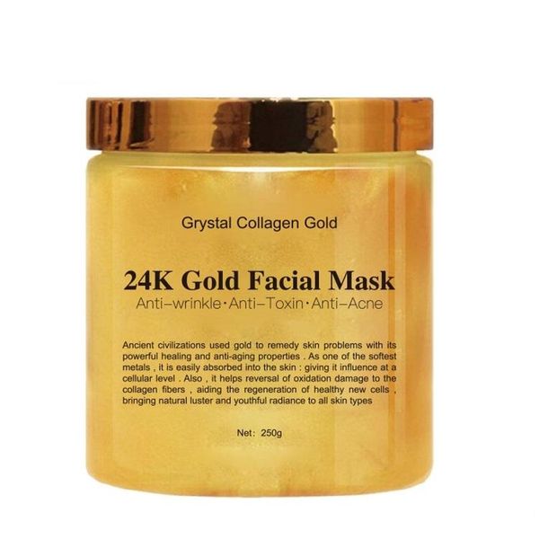 10pcs Grystal Collagène Gold Femme Masque visage facial 24K Gol Collagène Peel Off Facial Mask Face Skin Hydrating Association