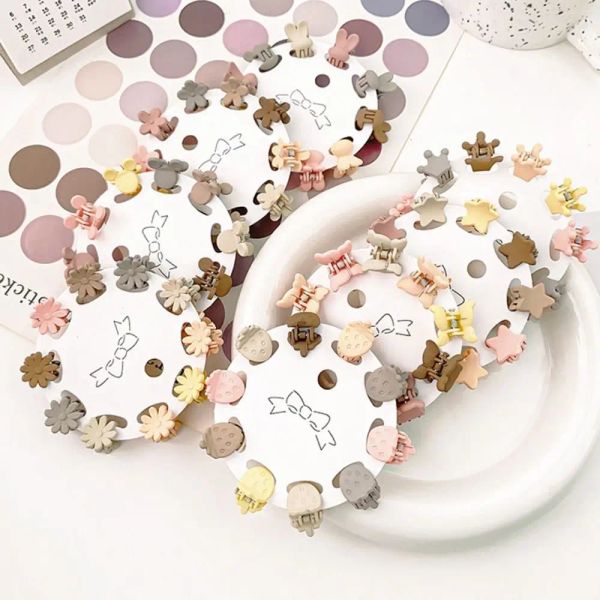 10pcs Clip Clip mini griffe de cheveux accessoires de cheveux glaçage étoile CLIP CRABLE BARRETTES CHEILS ORNAMENTS FLOR