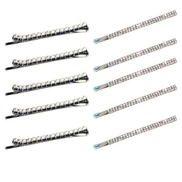 10pcs épingles à cheveux en strass attrayantes Bobby épingles à cheveux Clips pour les filles accessoires de cheveux de mariage en cristal pour les femmes Lady2808