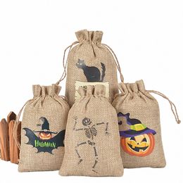 10 -stcs Halen Candy Bag jute pompoen geschenk Organisator tas voor kinderen feest gunsten Halen Trick or Treat Bag W3XY#