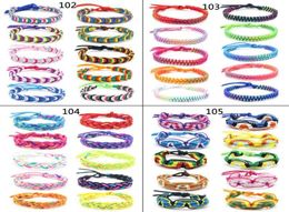 Bracelets d'amitié tissés au népal, colorés, faits à la main, avec fermeture à nœud coulissant, unisexe, mélange de couleurs réglables, aléatoire, 10 pièces, 8961385