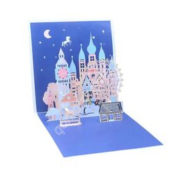10 pièces à la main Kirigami Origami aire de jeux 3D cartes de voeux carte d'invitation pour noël mariage fête d'anniversaire cadeau