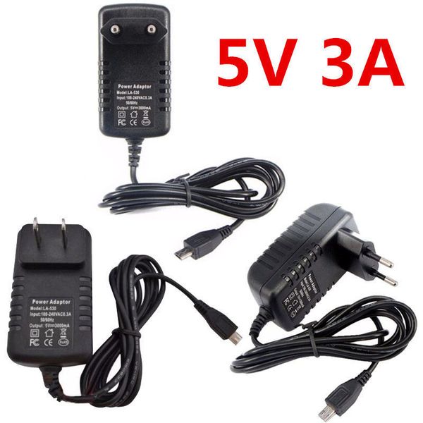 Fuente de alimentación de alta calidad 5v 3a Micro Usb Ac/dc adaptador de corriente EU US AU UK cargador de enchufe 5v3a para Raspberry Pi Zero Tablet Pc otros