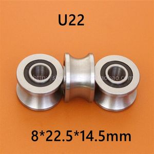 10 pièces haute qualité U22 ABEC-5 8mm V U rainure poulie roulements 8 22 5 14 5 13 5 mm U rainure rouleau roue roulement à billes223a