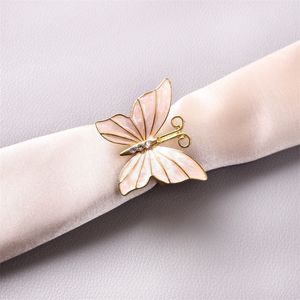 10 stks Home Model Room Shell Butterfly Napkin Napkin Ring High-End Jewelry Decoration Hotel Napkin Ring 201124