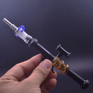 10 pièces narguilés AK47 forme Dabber cire Dab outils Portable fumer tuyau avec pointe en titane Dab paille huile plates-formes avec pointes d'ongles en Quartz