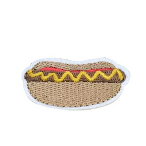 10 stks Hot Dog Geborduurde Patches voor Kleding Bags Iron On Transfer Applique Patch voor kledingstuk DIY naaien van applique accessoires