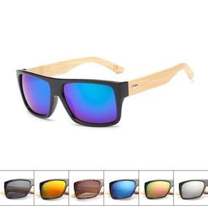 10 pièces de lunettes de soleil en bois de bambou originales pour hommes et femmes, lunettes de soleil UV400 en miroir, nuances en bois véritable, lunettes d'extérieur bleues et dorées Sunglasses Male Fish Glasses