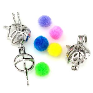 10 -stcs Hot Selling Unicorns Pearl Cage Locket Aromatherapy Diffuser Nieuwe charm hanger ketting Bracelet aangepaste sieraden maken