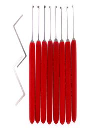 10pcs Huk Kaba Picks Picks Tools Pick Pick Pick Set avec deux clés de tension Supplits Fournitures Red Handle7154777