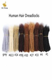 10st Dreadlocks van echt haar CrochetHair Handgemaakte HairExtensions 820 inch Zwart Bruin Blond 99j Grijze Kleur1028826