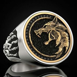 10pcs Hunter Wolf Claw Ring Viking Warrior Vintage Bicolor Men's Birthday Holiday Gift Domineering Party Bijoux