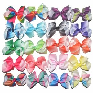 10 stks Jojo Xmas Romantic 4inch Pastel Flora Ombre Rainbow Lint Haar Bogen Alligator Clips Dance Cheer Hair Bobbles Accessoires HD3480-1