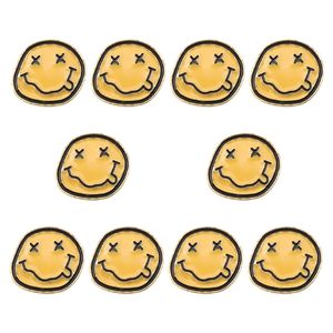 10 pièces K-Pop belle jaune sourire visage broches pour femmes étudiant quotidien fête ronde épinglette alliage Badge