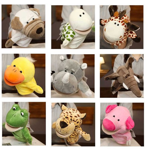 10 pièces enfants en peluche doigt ensemble marionnette à main activité populaire garçon fille jeu de rôle au coucher histoire accessoires 3D Animal décompression jouet poupée 27 cm