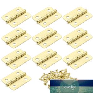 10Pcs Kitchen Cabinet Door Hinges Furniture Accessories 4 Holes Gold Drawer Hinges for Jewelry Boxes Furniture Fittings 18x16mm