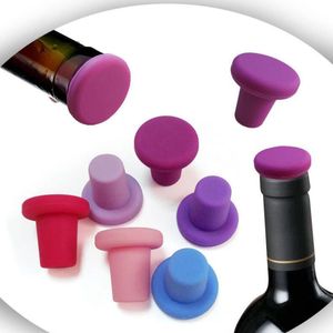 10pcs Cuisine Outils de cuisine Food Grade Silicone Silicone Bouchon de vin Seau Écouleur de bouteille à vin anti-fuite