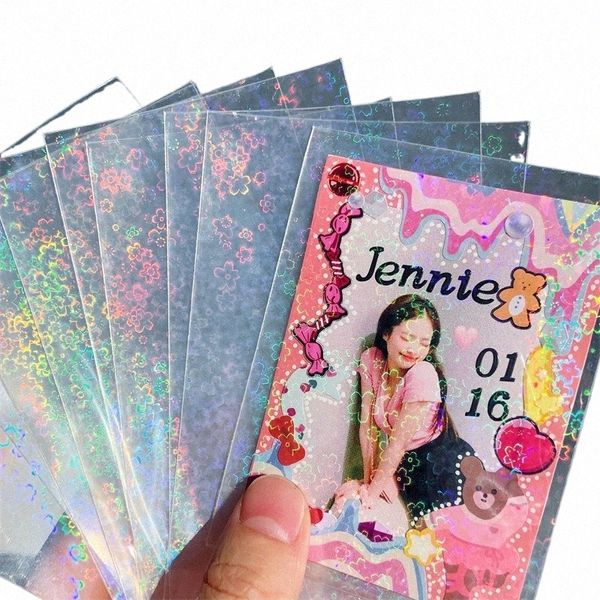 10pcs KPOP Postcard Protector Laser álbumes de fotos mangas para mujeres ID de tarjetas de crédito PVC Bolsa de tarjeta de negocios transparente E2FN#