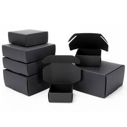 10 -stks Kraft Black White Packaging Festival Party Gift Box Soap Carton Ondersteunt aangepaste maat en afdrukken 220706