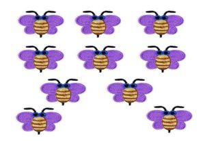 10 pcs lavande abeilles patchs insectes badges pour vêtements fer brodé patch applique fer sur patchs accessoires de couture DIY7237210