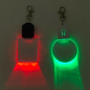 10pcs LED 3D Blank Acrylique Keychain RGB Colorful Night Light Pendante Lamp Gift Gift DIY Key Anneau RECHARGable Light
