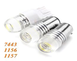 10 pièces LED voiture 1156 BA15S COB Auto P21W frein clignotant lampe ampoule inverse ambre jaune rouge 6026082