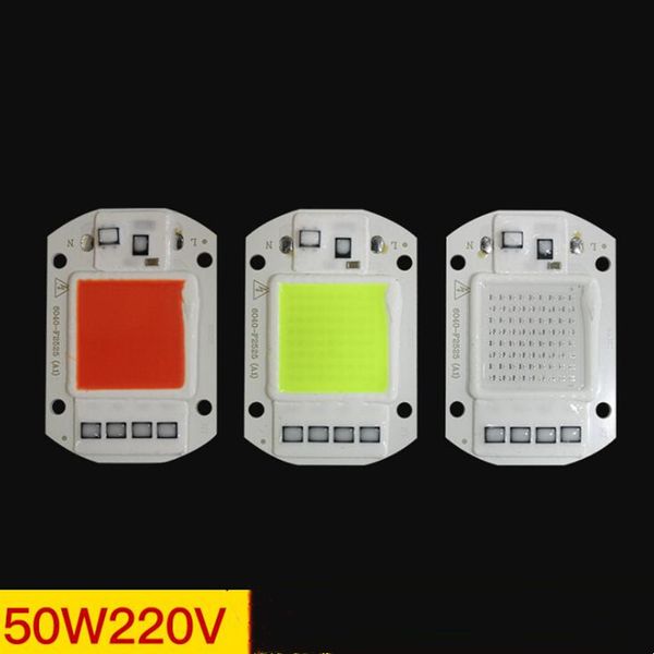 Cuentas de lámpara LED COB, 10 Uds., 110V, 220V, 20W, 30W, 50W, Chip LED IC inteligente DIY para decoración de reflectores, rojo, verde, azul, amarillo, día cálido, blanco