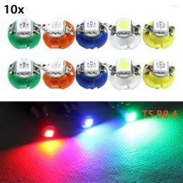 10 Uds bombilla indicadora LED T5 B8.4D B8.4 Panel de instrumentos luces interiores del coche calibre tablero luz 12V automóviles azul