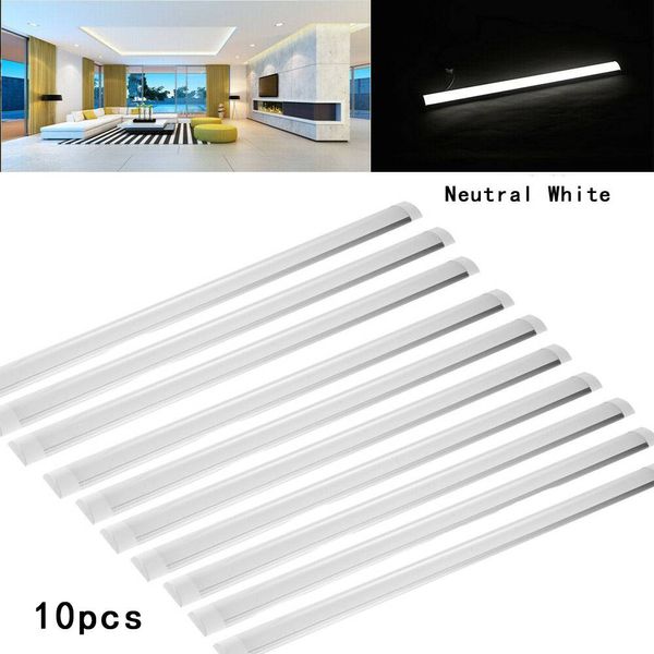 Tubes d'￩clairage LED 10pcs 120cm de lampe de tube de surface de surface de plafond blanc neutre blanc