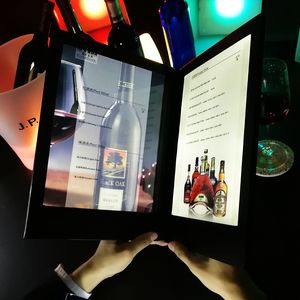 10stcs LED Menuboek Licht A4 PU Lederen bestelling Dubbele pagina Berichtlijst Restaurant Bar Beer Desktop Display Decoratie