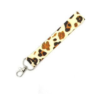 10 pièces imprimé léopard vintage 90s femmes enfants bracelet main lanière porte-clés téléphone sangle ID porte-Badge porte-clés porte-clés cosplay
