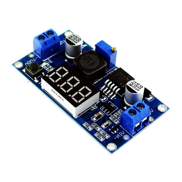 Envío gratuito 10 piezas LM2596 LM2596S módulo de potencia LED voltímetro DC-DC módulo de fuente de alimentación reductor ajustable con pantalla digital Tuxtg