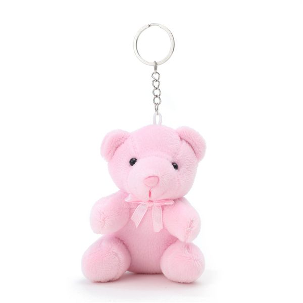 10 unids/lote 10cm 20g Mini llavero de peluche y colgante oso rosa muñeca juguetes