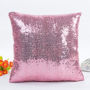 10 stks / partij 16x16 inch Sublimation Sequin Pillow Case voor hotel / bed / decoratie KKB7505