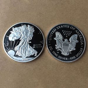 Livraison gratuite 10 pcs/lot, 2000 $ 1 Dollar American Eagle 1 oz pièce d'argent, effet miroir, pas de magnétisme