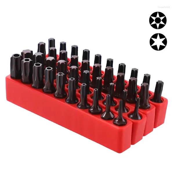 10 unids/lote puntas de destornillador Torx de 25mm con agujero juego magnético T20 T25 T6-T40 vástago hexagonal de 1/4 pulgadas destornillador eléctrico broca de estrella