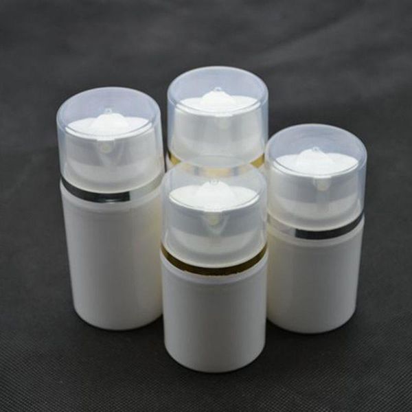 10 unids/lote 30 ml oro plata sello blanco sin aire plástico loción crema bomba botella recargable envases cosméticos vacíos SPB90 Uvgbr