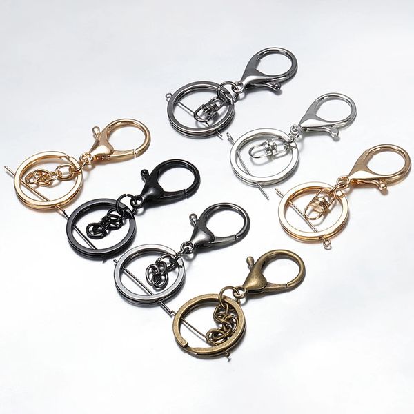 10 pcs/lot 30mm Split Porte-clés Bronze Rhodium Plaqué Or Homard Fermoir Clips Clé Crochet Porte-clés Fermoirs Pour DIY Porte-clés Faire