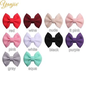 10pcs / lot 4 '' Puff Hair Bows Pour Filles Chic Puff Bow Pinces À Cheveux Barrette Enfants DIY Hairbow Hiver DIY Accessoires De Cheveux LJ189v