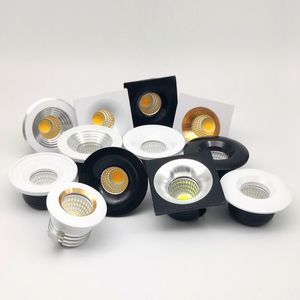 10 STKS / PARTIJ 5W DIMFABLE COB Downlight Mini LED Kastlampen AC85-265V Mini LED Spotlight Plafond inbouwdownlight met LED-driver CE ROHS.