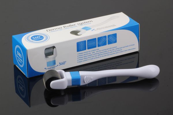 10 unids/lote 600 Micro aguja rodillo para la piel rodillo Derma antienvejecimiento arrugas estrías, dermaroller con cabezal rodante de 360 grados. envío gratis.