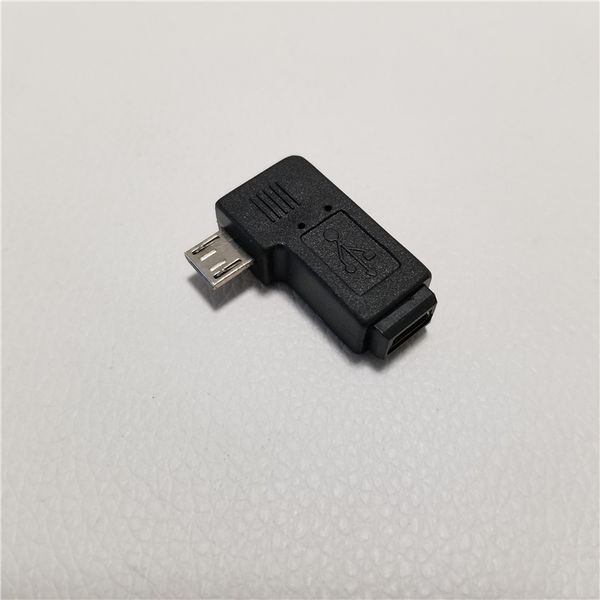 10 unids/lote 90 grados ángulo izquierdo tipo Micro USB B 5 pines macho a Mini USB 5 pines hembra Adaptador convertidor de conector