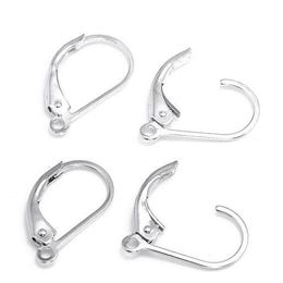 Fermoirs de boucles d'oreilles en argent Sterling 925, crochets, composants de recherche pour bricolage, artisanat, bijoux à la mode, cadeau, 16mm, W230294h, 10 pièces par lot