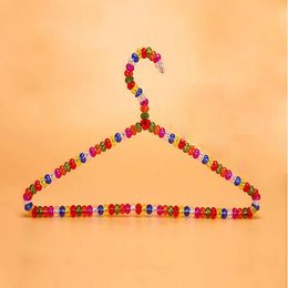 10 stks / partij Volwassen parel Plastic Hanger Kleurrijke Crystal Ball Mooie Hangers voor Kleding Pegs Jas Pak Jurk Hanger