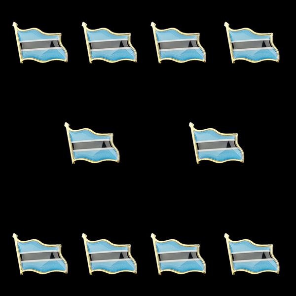 10 PCS/Lot drapeau National du Botswana africain épinglette en métal sur un Badge broche bijoux