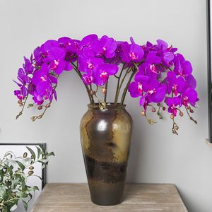 10 pièces/lot fleur d'orchidée papillon artificielle soie Phalaenopsis mariage maison bricolage décoration fausses fleurs