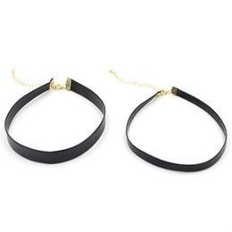 10pcs / lot collier ras du cou en cuir noir cordon fil pour bricolage artisanat bijoux de mode cadeau W233209