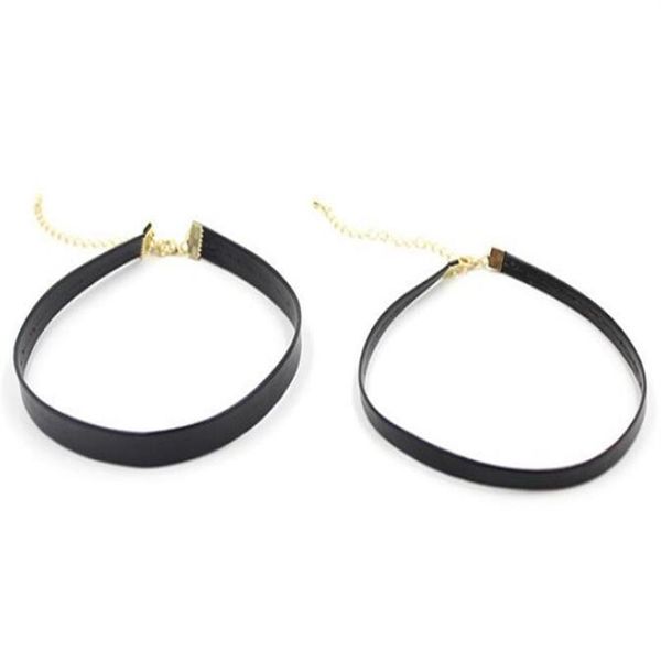10pcs / lot collier ras du cou en cuir noir cordon fil pour bricolage artisanat bijoux de mode cadeau W23351G